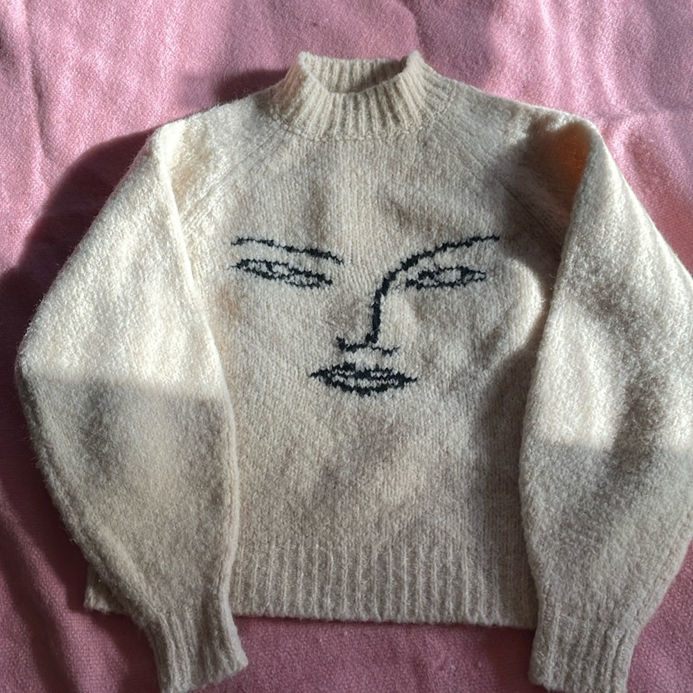 Paloma Wool cream face sweater One Size